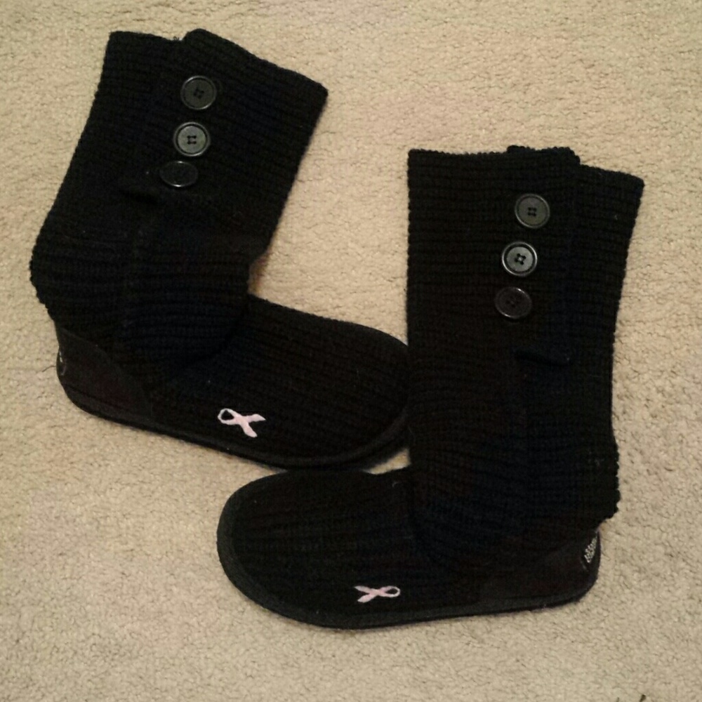 Women's Knit Pink Ribbons Boots